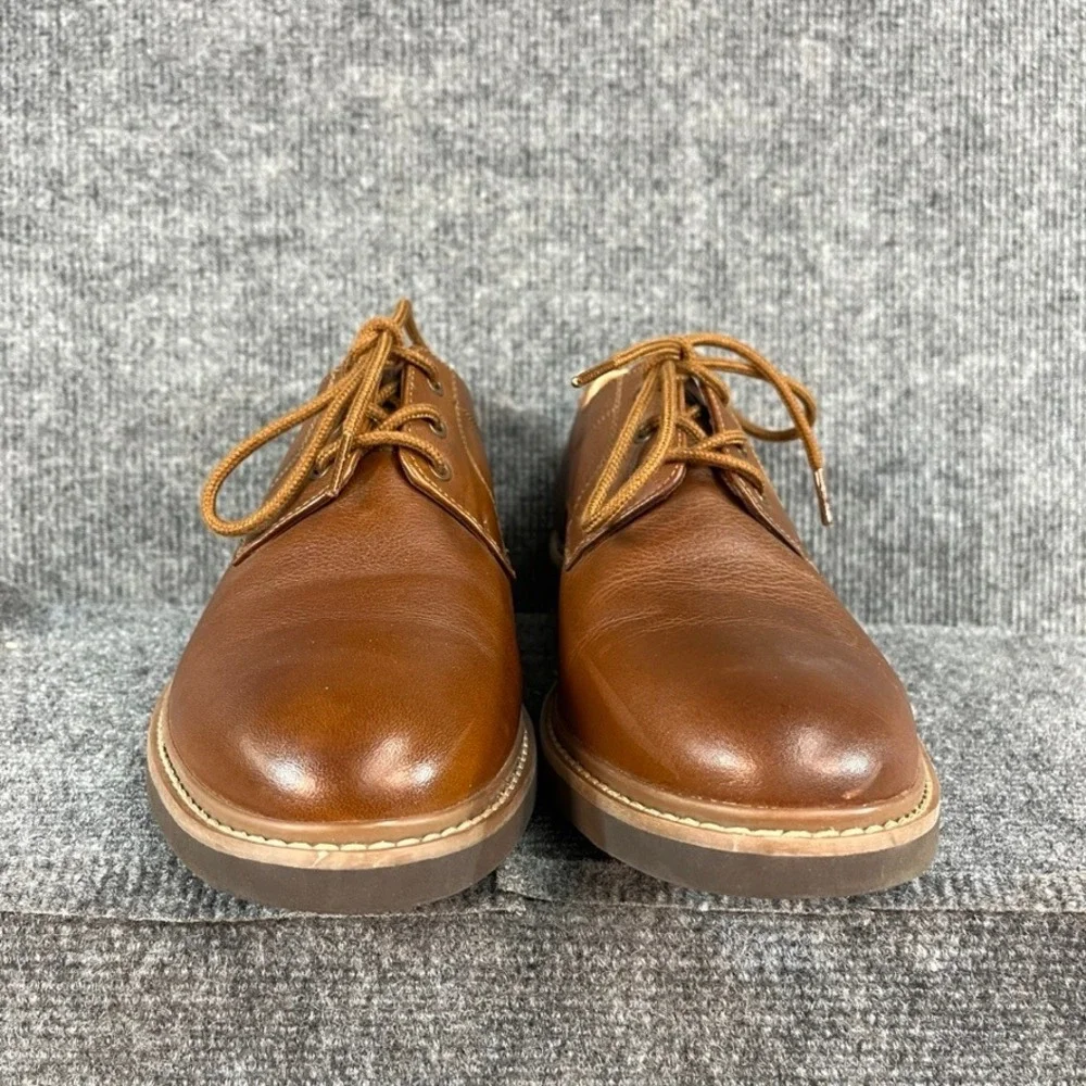 Hush Puppies Bounce Mens Brown Leather Plain Toe Oxford Dress Shoes 10.5